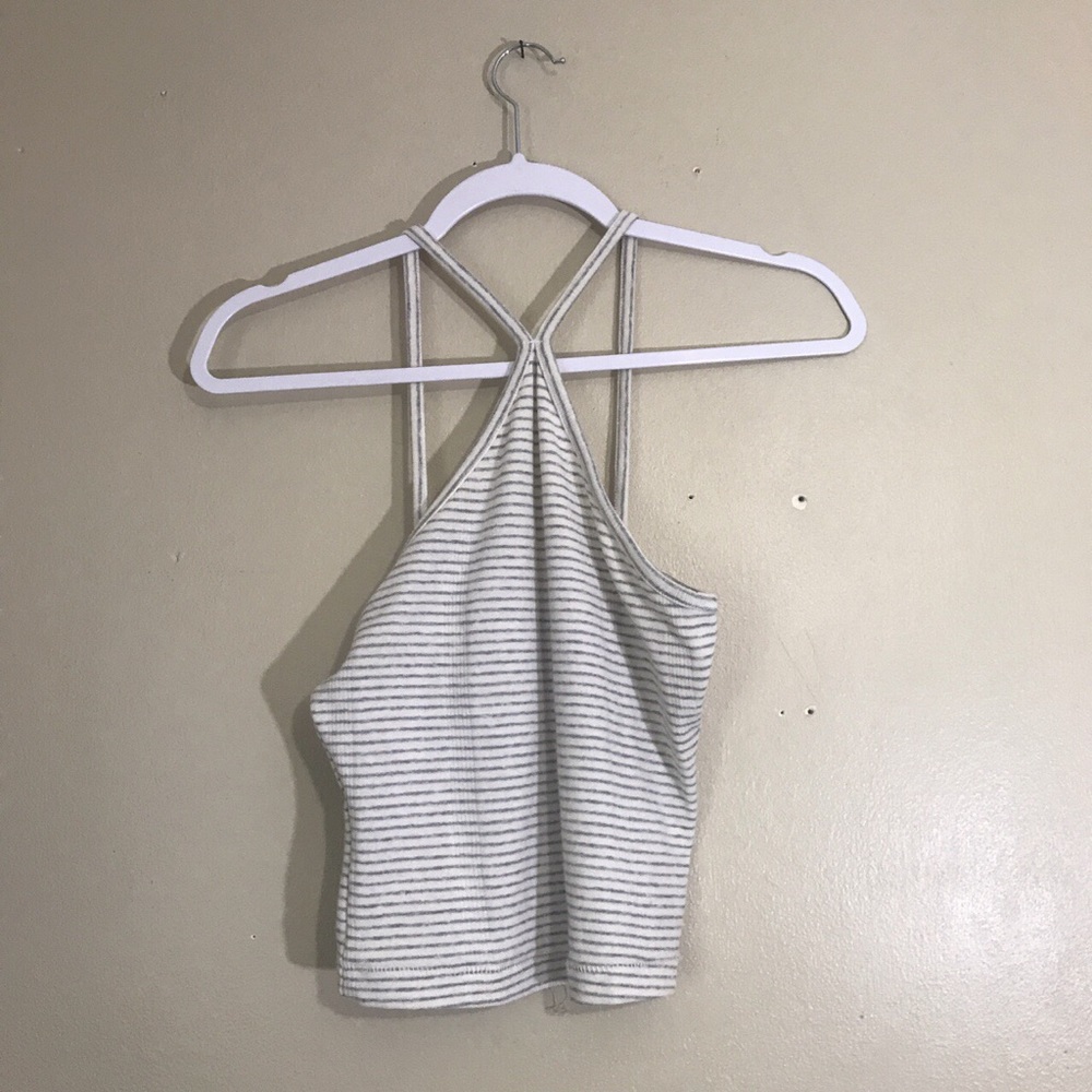 striped halter tank top
